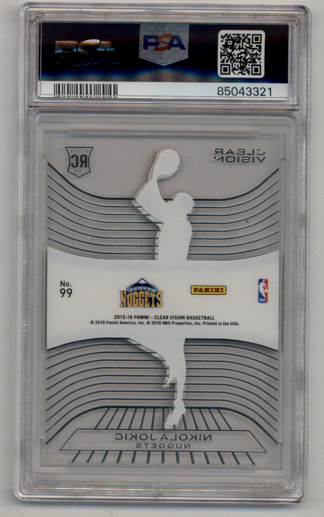 Nikola Jokic 2015-16 Panini Clear Vison #99 PSA 9 Mint 3321