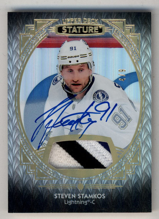 Steven Stamkos 2020-21 Stature Portrait Patch Auto #31 4/9