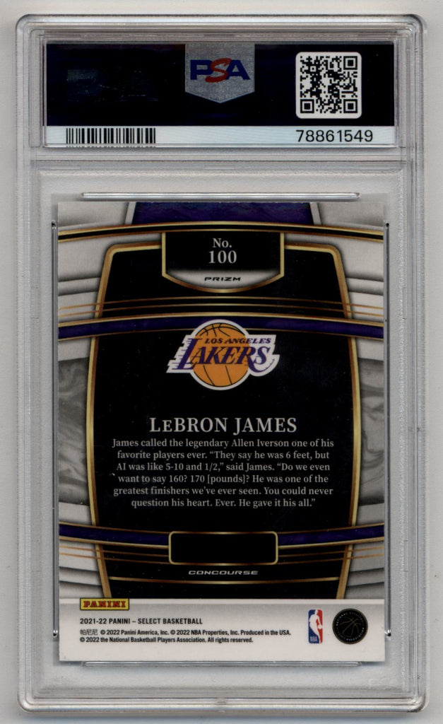 LeBron James 2021-22 Select Elephant Prizm #100 PSA 9 Mint – Three ...