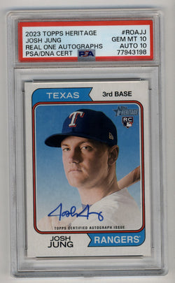 Josh Jung 2023 Topps Heritage Real One Auto PSA 10 Gem Mint Auto 10