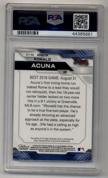 Ronald Acuna Jr 2017 Bowman's Best Best of 2017 Auto Refractor PSA 10 Gem Mint