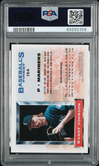 Randy Johnson 1993 Topps Finest Refractor #154 PSA 8 Nm-Mint