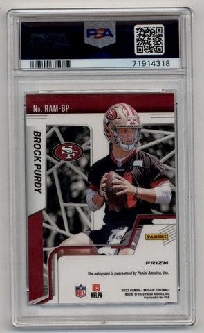 Brock Purdy 2022 Mosaic Rookie Auto Red Mosaic PSA 9 Mint 4318 – Three  Stars Sportscards