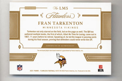 Fran Tarkenton 2021 Flawless Legendary Materials Sapphire 1/2 Nike Swoosh