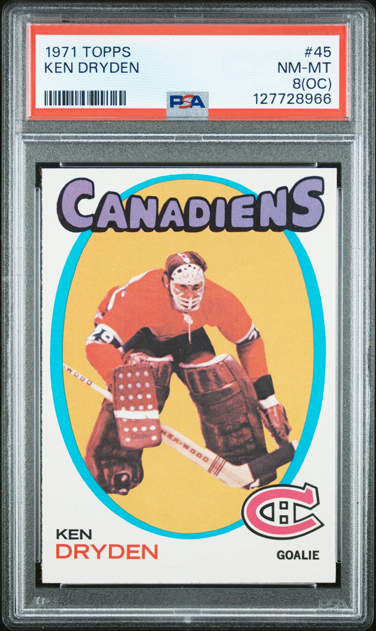 Ken Dryden 1971 Topps Rookie #45 PSA 8 Nm-Mint OC