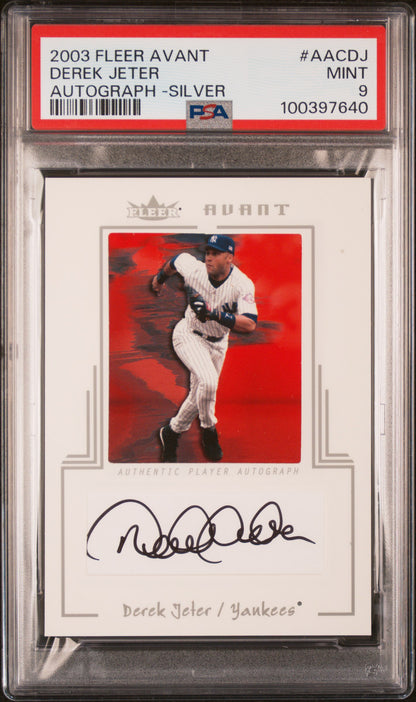 Derek Jeter 2003 Fleer Avant Silver Auto #42/75 PSA 9 Mint
