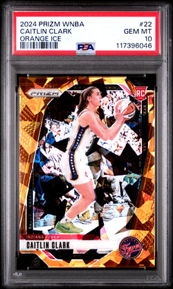 Caitlin Clark 2024 Panini Prizm WNBA #22 Orange Ice PSA 10 Gem Mint