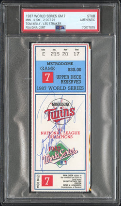 1987 World Series Game 7 Ticket Stub Signed by Kelly Straker PSA Authentic