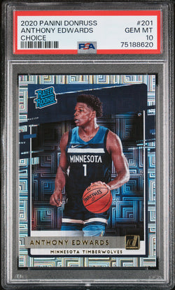 Anthony Edwards 2020 Panini Donruss Rookie #201 Choice PSA 10 Gem Mint