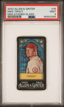 Mike Trout 2022 Topps Allen and Ginter Mini-Stained Glass #35 PSA 9 Mint