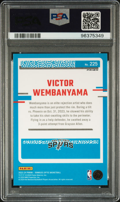 Victor Wembanyama 2023 Donruss Optic Rookie #225 Holo PSA 10 Gem Mint 5349