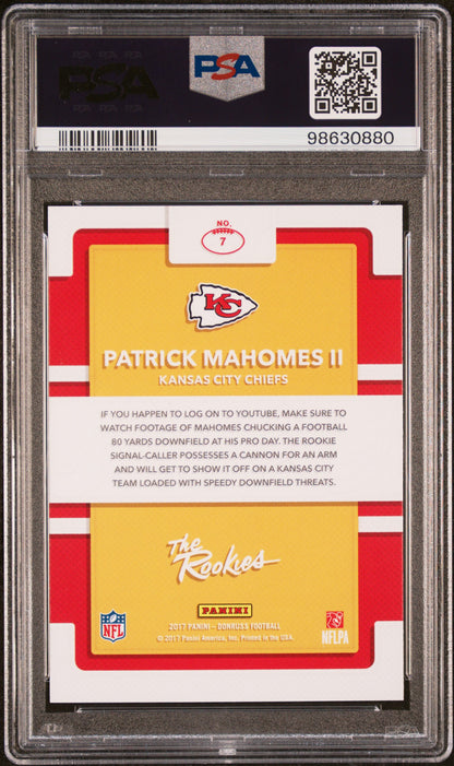 Patrick Mahomes 2017 Donruss The Rookies PSA 9 Mint 0880