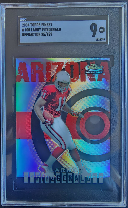 Larry Fitzgerald 2004 Topps Finest Refractor #25/199 SGC 9 Mint