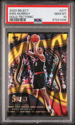 Kris Murray 2023 Panini Select #277 Gold Tectonic #2/10 PSA 10 Gem Mint