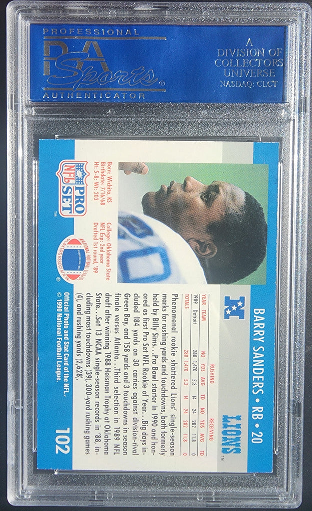 Barry Sanders 1990 Pro Set #102 PSA 10 Gem Mint – Three Stars Sportscards