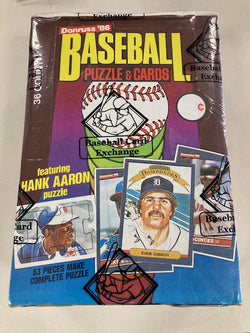 1986 Donruss Baseball Wax Box BBCE Wrapped FASC