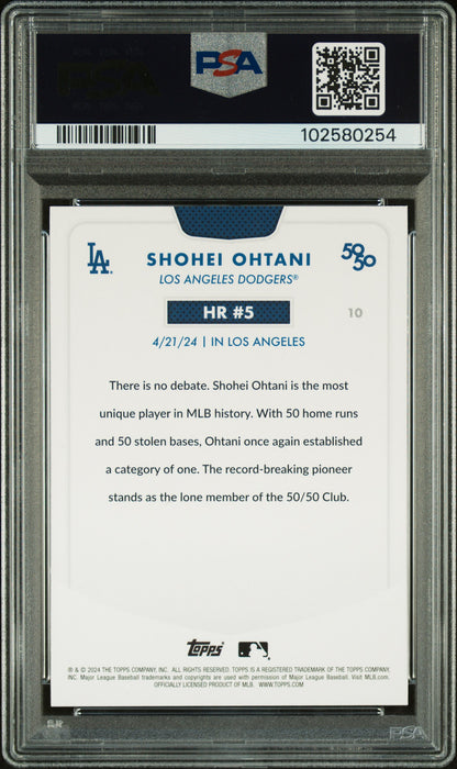 Shohei Ohtani 2024 Topps 50/50 #10 Kanji Language SSP PSA 9 Mint