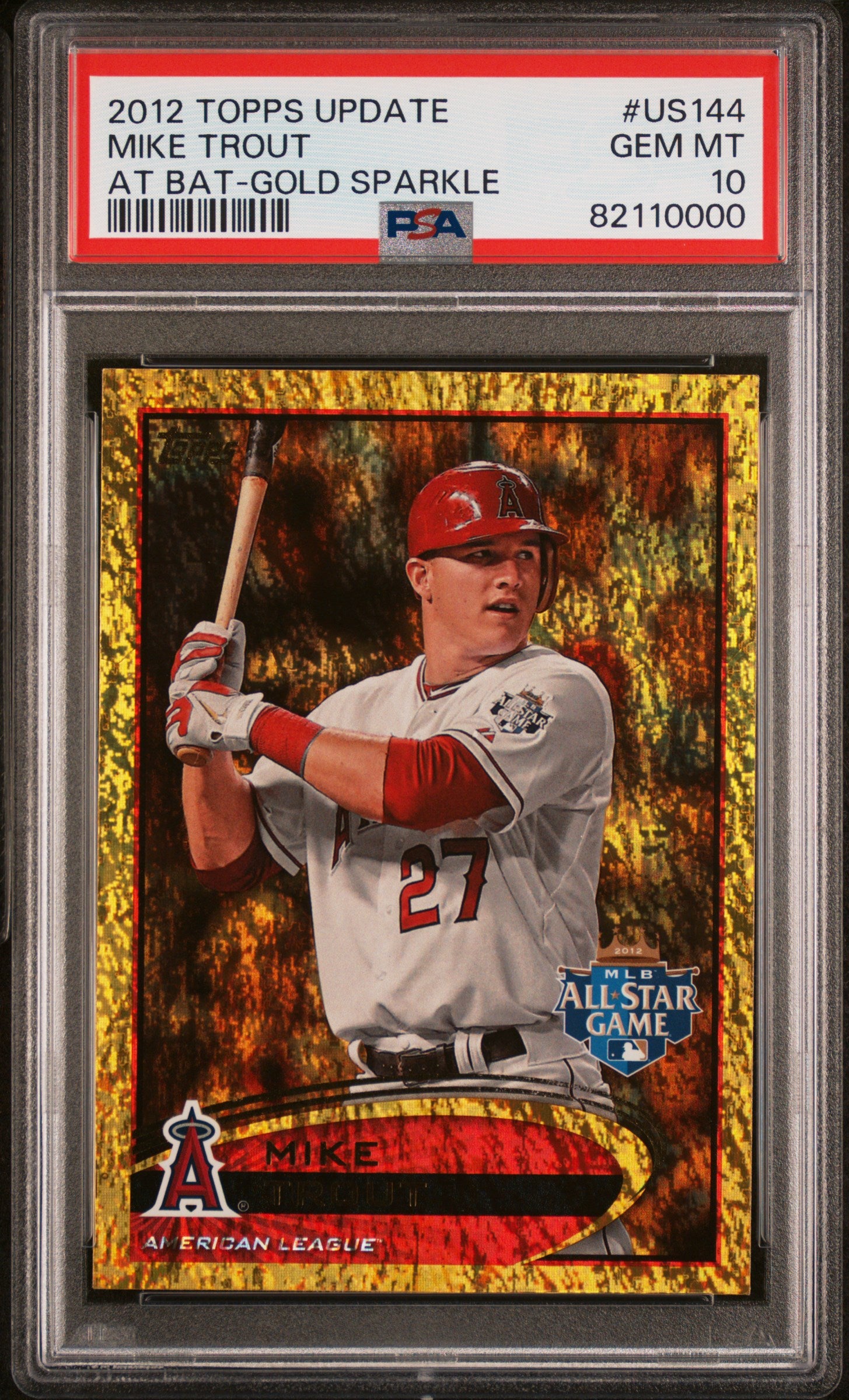 Mike Trout 2012 Topps Update Gold Sparkle #US144 PSA 10 Gem Mint
