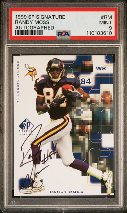 Randy Moss 1999 Upper Deck SP Siganture Auto PSA 9 Mint