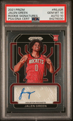 Jalen Green 2021 Prizm Rookie Autographs PSA 10 Auto 10