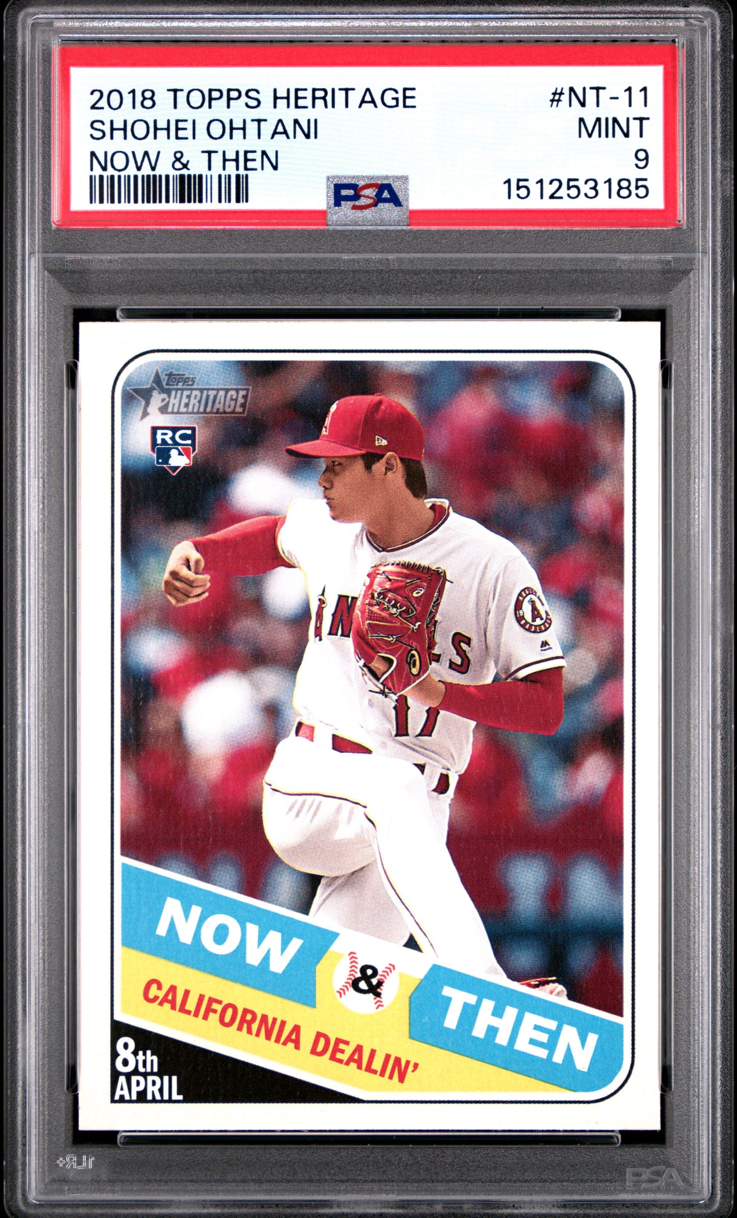 Shohei Ohtani 2018 Topps Heritage Then and Now Rookie PSA 9 Mint 3185