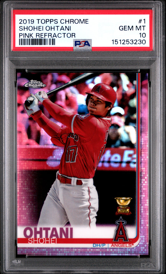 Shohei Ohtani 2019 Topps Chrome #1 Pink Refractor PSA 10 Gem Mint 3230