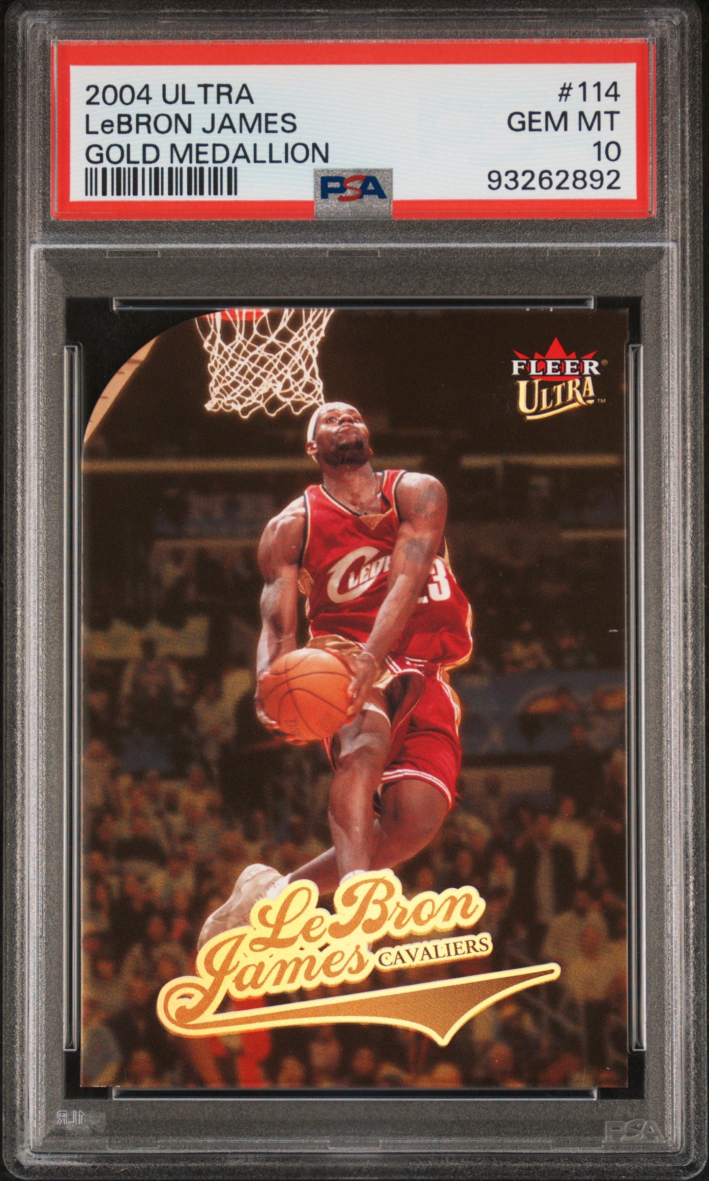 LeBron James 2004 Fleer Ultra #114 Gold Medallion PSA 10 Gem Mint