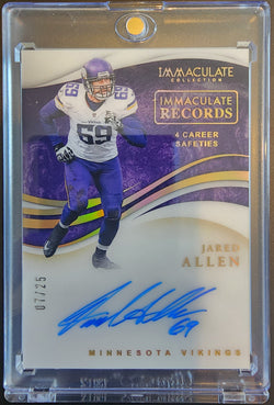 Jared Allen 2020 Panini Immaculate Records Auto #7/25