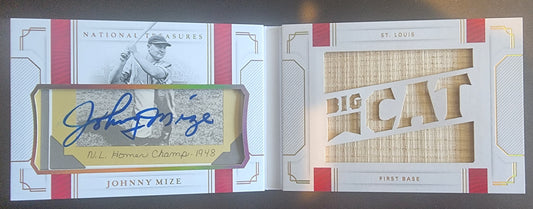 Johnny Mize 2019 Panini National Treasures Auto Jersey Booklet #1/5