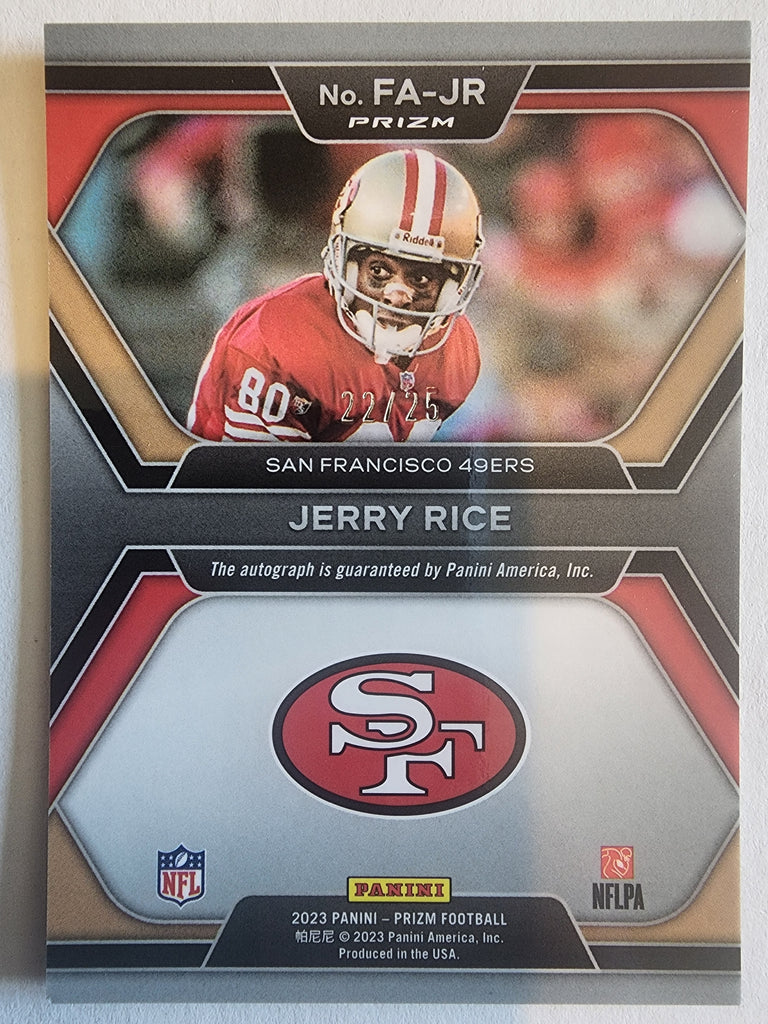 Jerry Rice 2023 Panini Prizm Flashback Auto Camo #22/25 – Three Stars ...