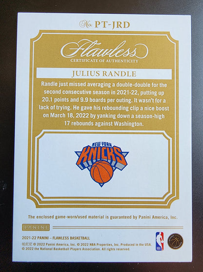 Julius Randle 2021 Panini Flawless Gold Jumbo Patch #7/10