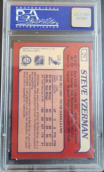 Steve Yzerman 1985 O-Pee-Chee #29 PSA 9 Mint