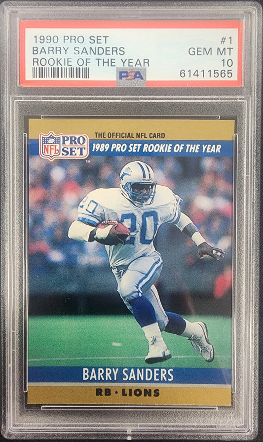 Barry Sanders 1990 Pro Set #1 ROY PSA 10 Gem Mint 1565