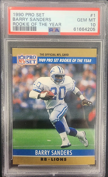 BARRY SANDERS 1989 NFL PRO cheapest SET ROOKIE OF THE YEAR CARD