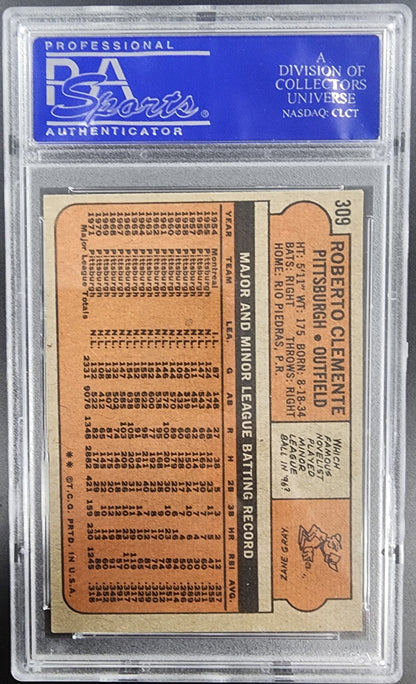 Roberto Clemente 1972 Topps #309 PSA 6 Ex-Mint