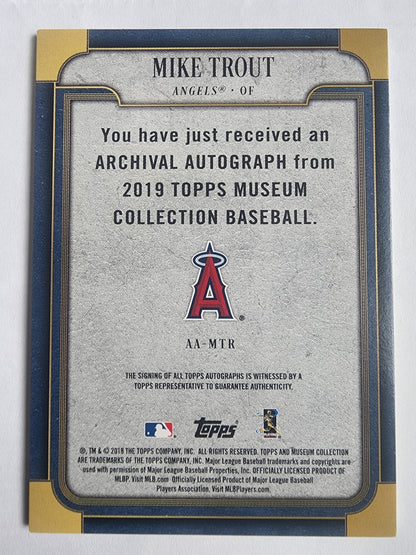 Mike Trout 2019 Topps Museum Collection Archival Auto #12/25