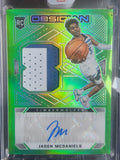 Jaden McDaniels 2020 Panini Obsidian Rookie Patch Auto Green Flood