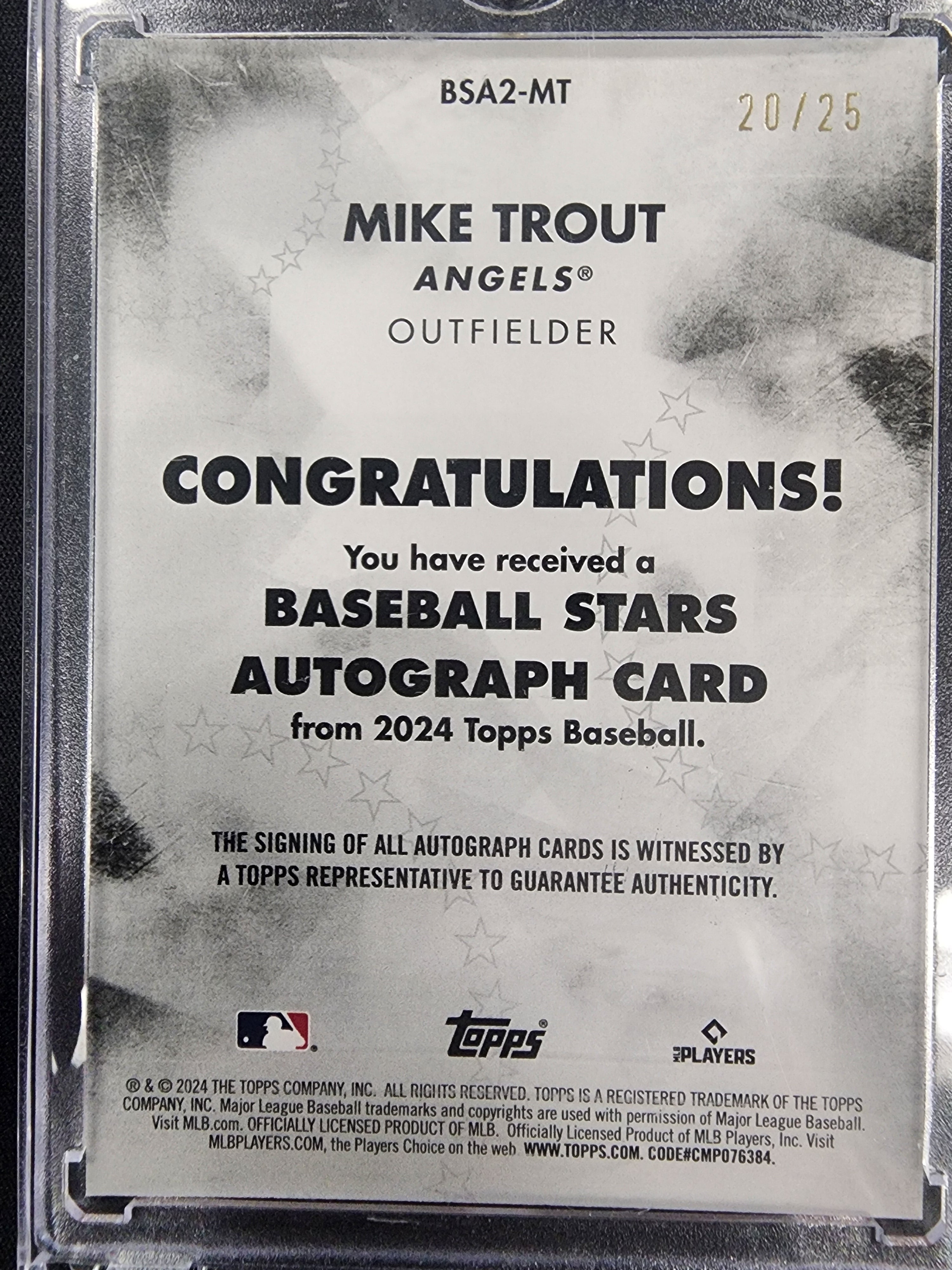 topps mlb mike trout auto Angeles MIKE TROUT 2023 TOPPS Stars of Mlb Card Los Angeles Angels - Etsy