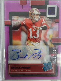 Brock Purdy 2022 Panini Clearly Donruss Pink Auto #104/175