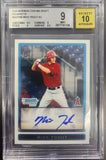 Mike Trout 2009 Bowman Chrome Draft Auto BGS 9 Auto 10