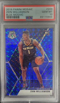 Zion Williamson 2019 Panini Mosaic #209 Blue Mosaic #36/99 PSA 10 Gem Mint