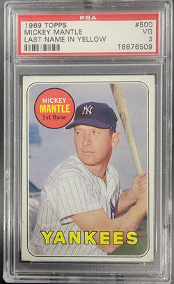 Mickey Mantle 1969 Topps #500 PSA 3 Very Good