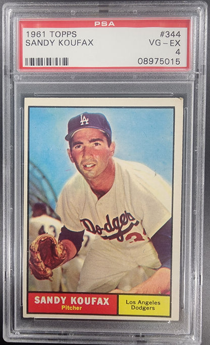 Sandy Koufax 1961 Topps #344 PSA 4 VG-EX