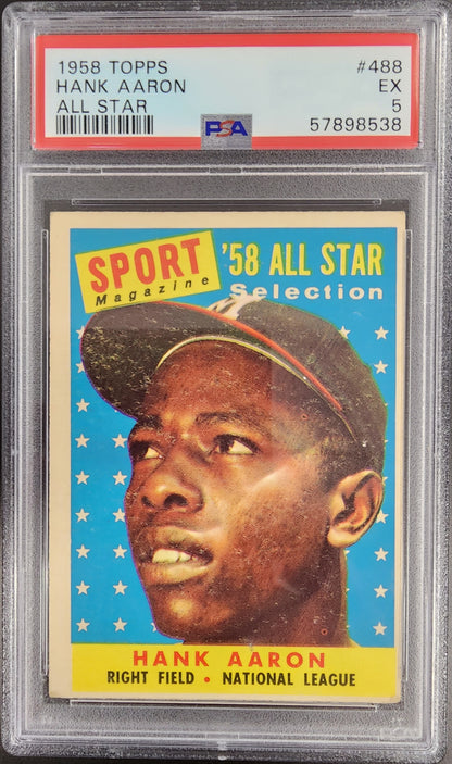 Hank Aaron 1958 Topps All-Star #488 PSA 5 EX