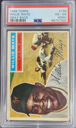 Willie Mays 1956 Topps #130 Grey Back PSA 4MK