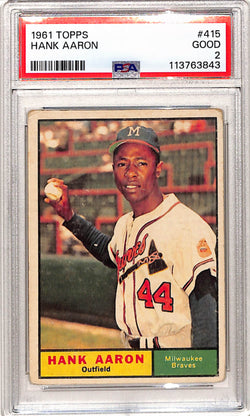Hank Aaron 1961 Topps #415 PSA 2 Good