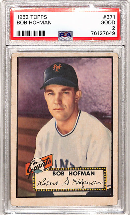 Bob Hofman 1952 Topps #371 PSA 2 Good