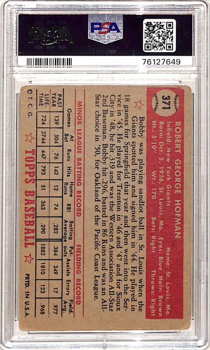 Bob Hofman 1952 Topps #371 PSA 2 Good