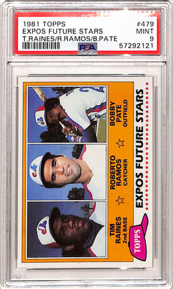 Tim Raines 1981 Topps Rookie #479 PSA 9 Mint