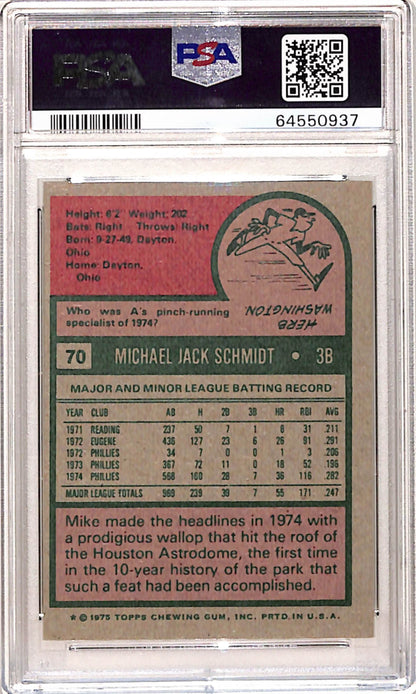 Mike Schmidt 1975 Topps #70 PSA 9 Mint